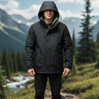 MunaWear - Ski Jackets - Nivor – Functional Men's Ski Jacket With Hood For Winter Sports And Outdoor Adventures - Black