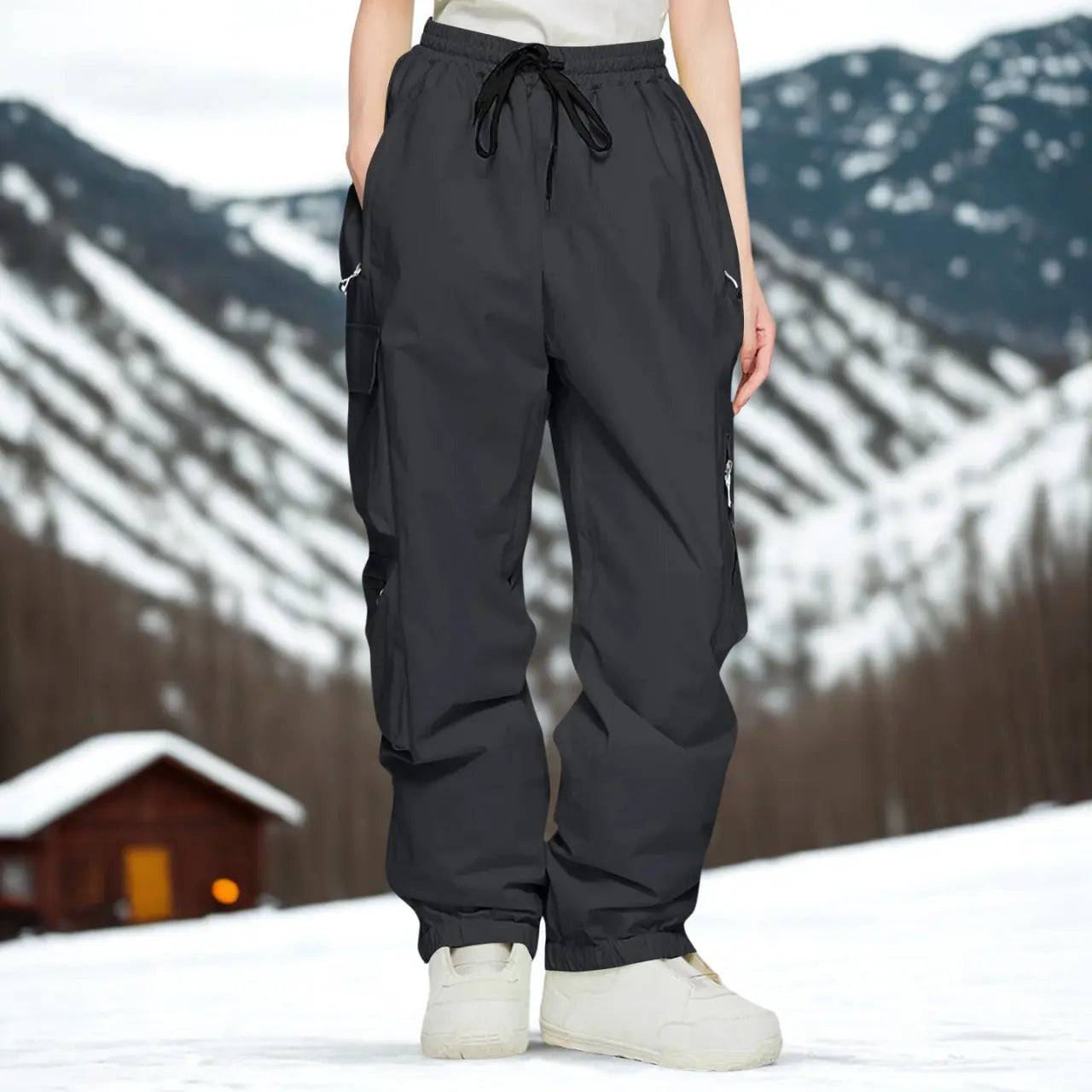 MunaWear - Ski Jackets & Pants - Nuvin – Insulated Unisex Ski Pants For Winter Sports Adventures - Black