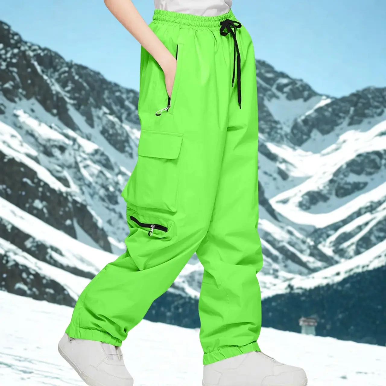 MunaWear - Ski Jackets & Pants - Nuvin – Insulated Unisex Ski Pants For Winter Sports Adventures - Green