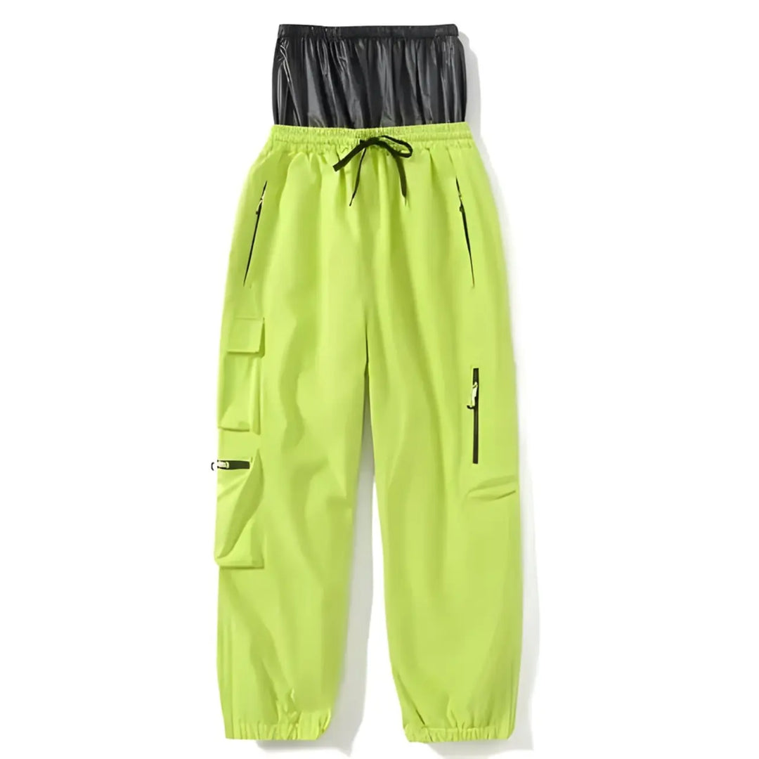 MunaWear - Ski Jackets & Pants - Nuvin – Insulated Unisex Ski Pants For Winter Sports Adventures - Neon Green