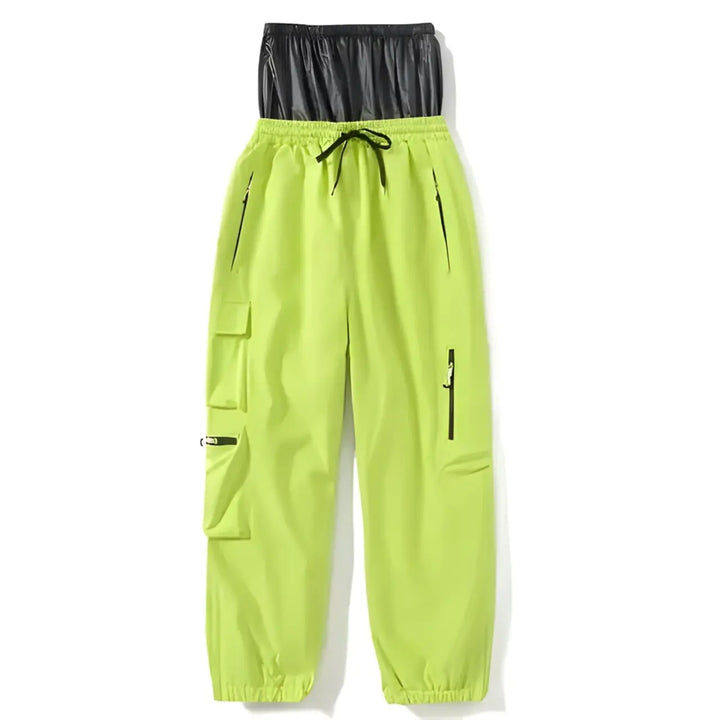 MunaWear - Ski Jackets & Pants - Nuvin – Insulated Unisex Ski Pants For Winter Sports Adventures - Neon Green