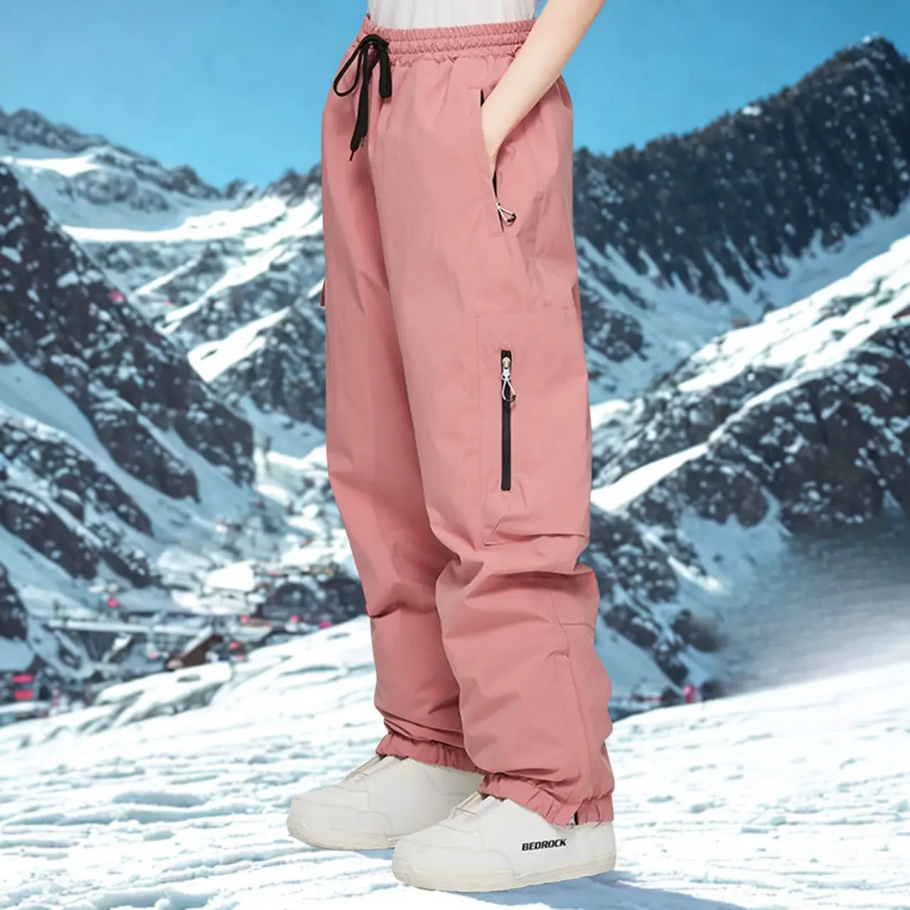 MunaWear - Ski Jackets & Pants - Nuvin – Insulated Unisex Ski Pants For Winter Sports Adventures - Pink