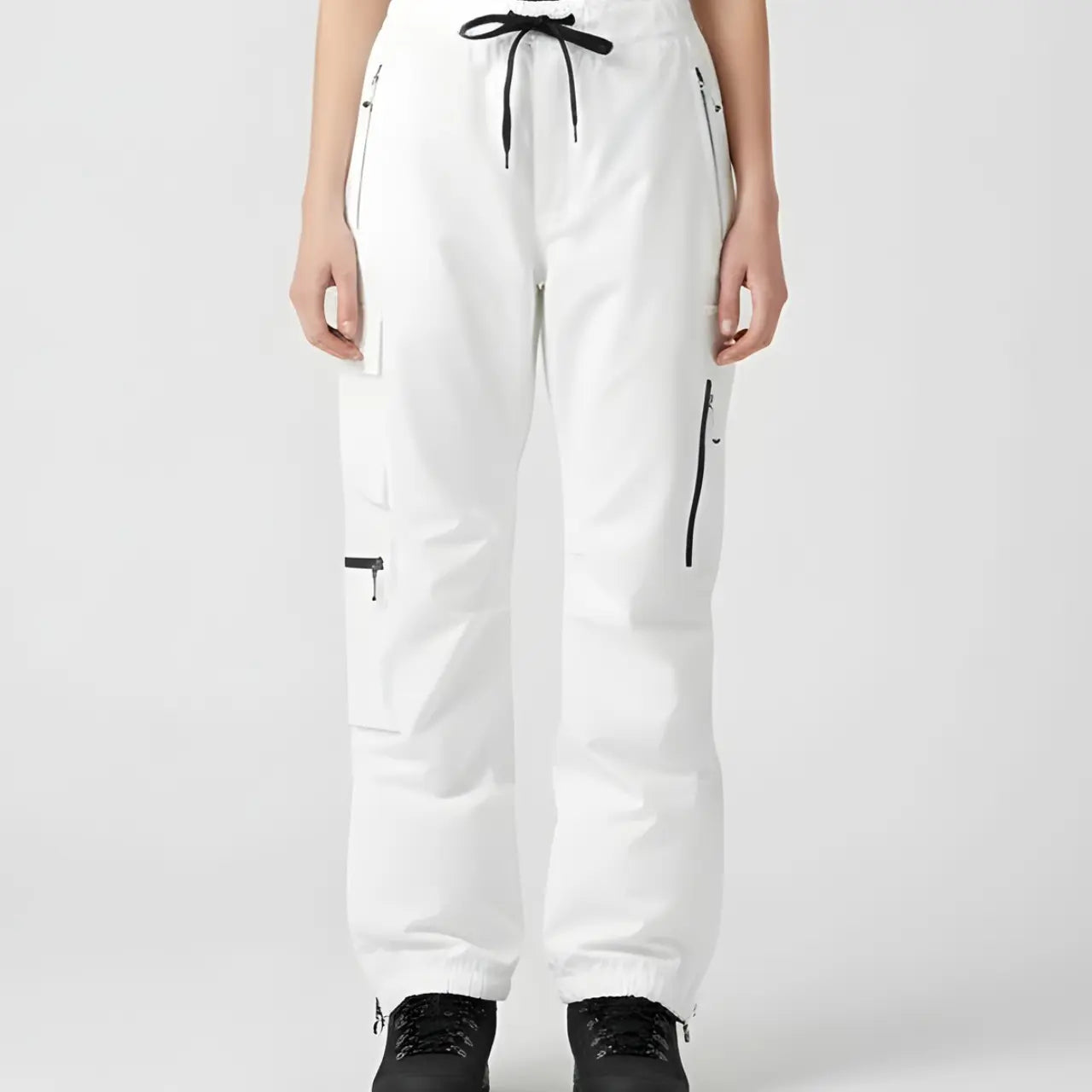 MunaWear - Ski Jackets & Pants - Nuvin – Insulated Unisex Ski Pants For Winter Sports Adventures - White / 2XL