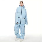 MunaWear - Ski Jackets & Pants - Spirra – Insulated Unisex Ski Jacket And Pants Set For Winter Sports Adventures - Light Blue / XXL