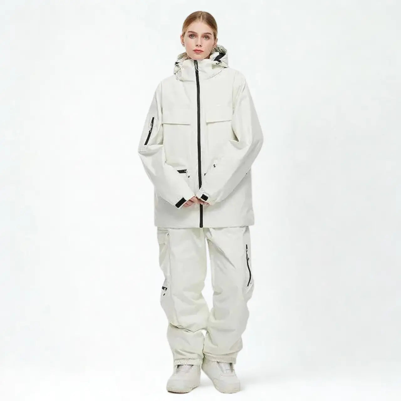 MunaWear - Ski Jackets & Pants - Spirra – Insulated Unisex Ski Jacket And Pants Set For Winter Sports Adventures - White / XXL