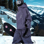 MunaWear - Ski Suits - Activra – Eco-Friendly Ski Suit With Versatile Fit For Snowboarding Adventures - Dark Purple / XL