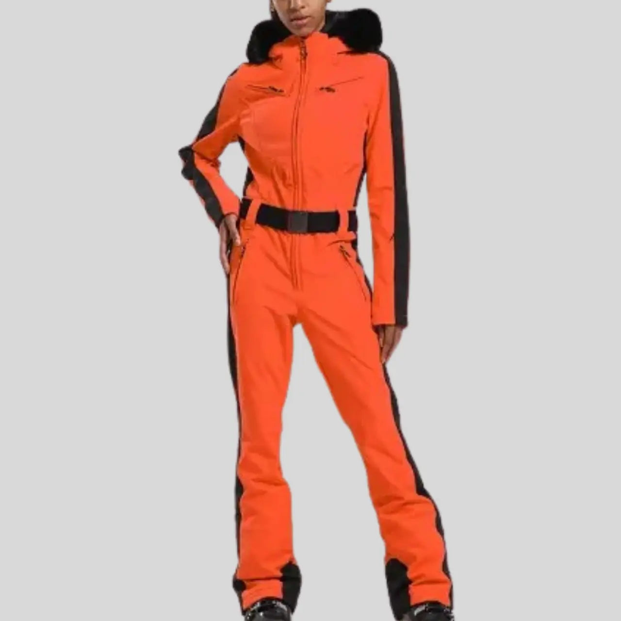Clea – Women's Ski Jumpsuit With Waterproof And Thermal Features For Winter Sports- Orange