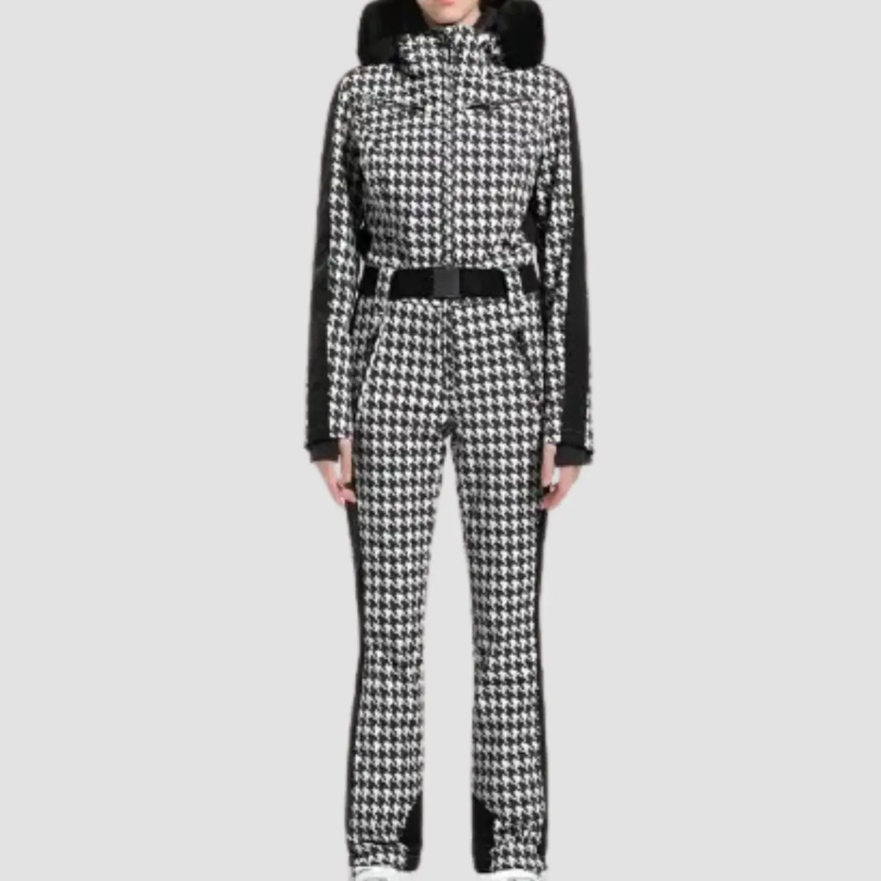 Clea – Women's Ski Jumpsuit With Waterproof And Thermal Features For Winter Sports- Black/White