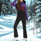 MunaWear - Ski Suits - Clea – Women's Ski Jumpsuit With Waterproof And Thermal Features For Winter Sports - Purple/Black / XL