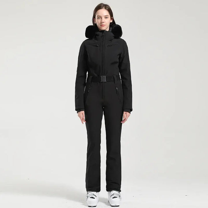 Clea – Women's Ski Jumpsuit With Waterproof And Thermal Features For Winter Sports- Black