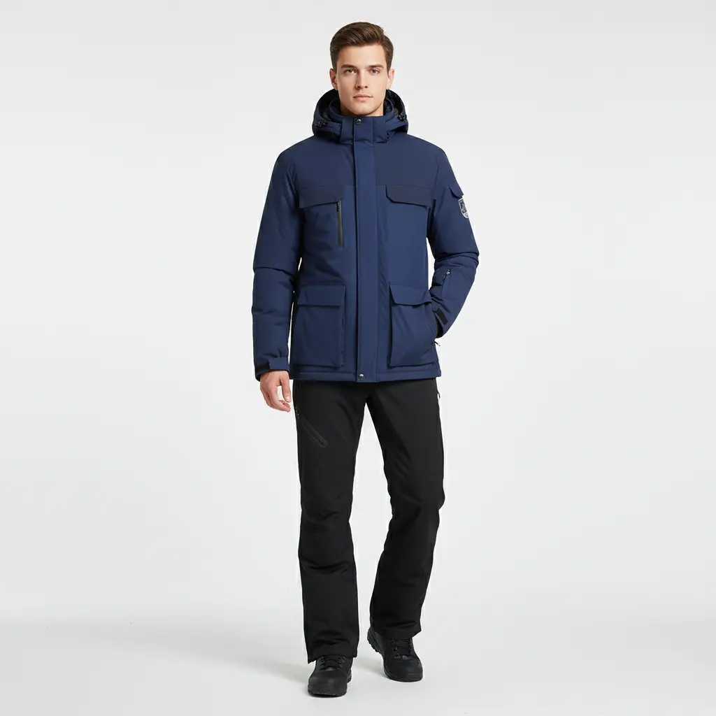 MunaWear - Ski Suits - Frostmark – Premium Men's Ski Suit With Windproof And Waterproof Features For Skiing And Snowboarding - Dark Blue / 9XL