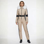 MunaWear - Ski Suits - Iris – Premium Women's Ski Suit With Waterproof Protection For Winter Sports - Khaki / 2XL