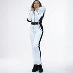 MunaWear - Ski Suits - Iris – Premium Women's Ski Suit With Waterproof Protection For Winter Sports - White / 2XL