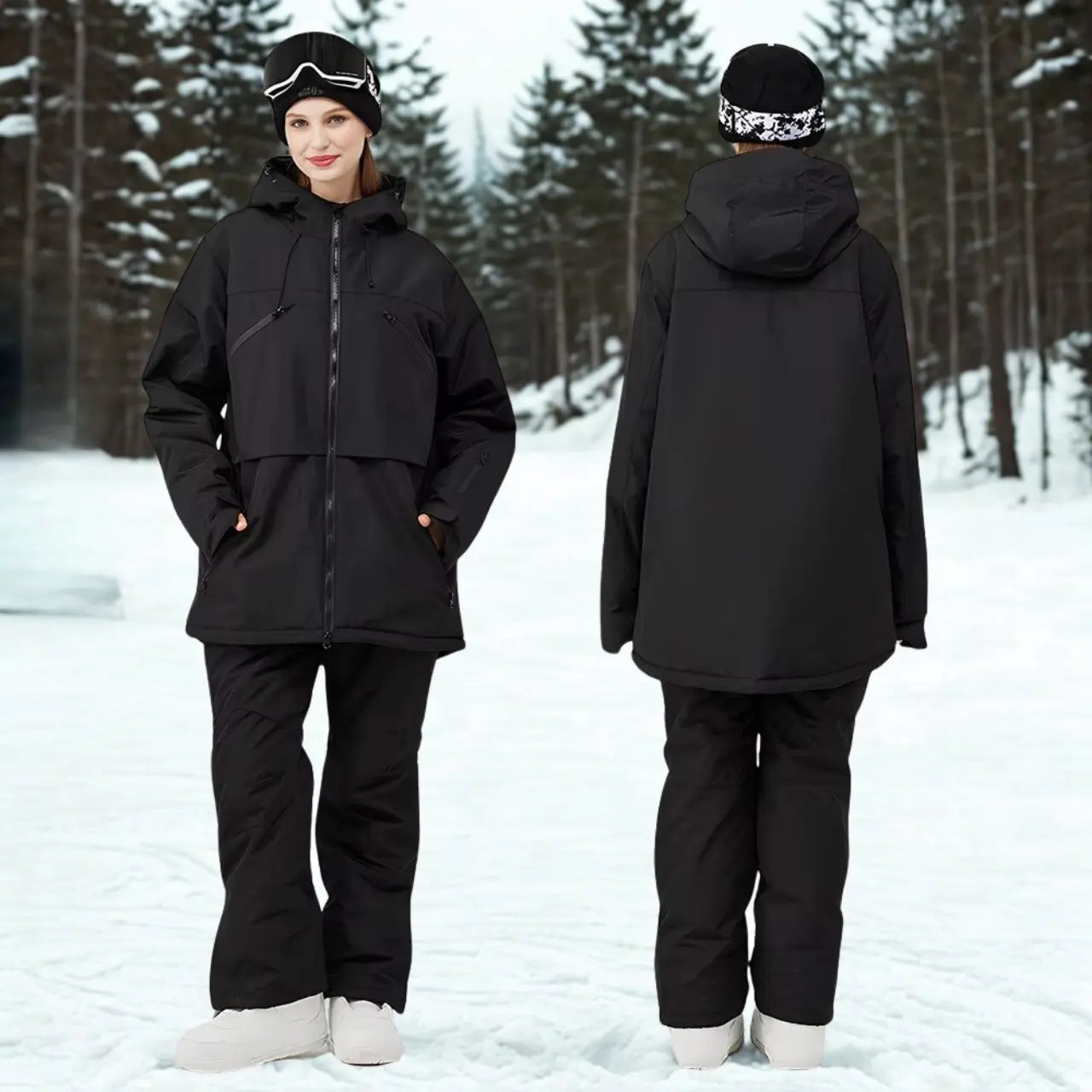 Noelle – Stylish Women's Ski Suit With Waterproof Features For Winter Sports - Black