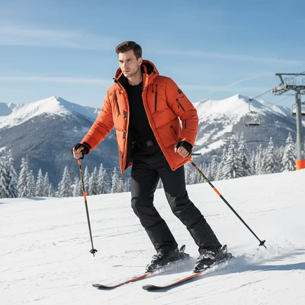 MunaWear - Ski Suits - Waryn – Thermal Waterproof Unisex Ski Suit for Ultimate Comfort and Protection - Orange / 3XL