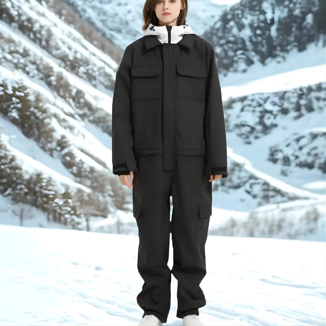 MunaWear - Ski Wear - Varo – Waterproof Ski Jumpsuit For Women With Hood For Winter Sports - 