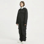 MunaWear - Ski Wear - Varo – Waterproof Ski Jumpsuit For Women With Hood For Winter Sports - Black / 3XL
