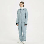MunaWear - Ski Wear - Varo – Waterproof Ski Jumpsuit For Women With Hood For Winter Sports - Light Blue / 3XL