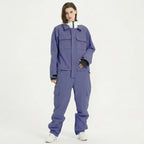 MunaWear - Ski Wear - Varo – Waterproof Ski Jumpsuit For Women With Hood For Winter Sports - Purple / 3XL