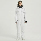 MunaWear - Ski Wear - Varo – Waterproof Ski Jumpsuit For Women With Hood For Winter Sports - White / 3XL