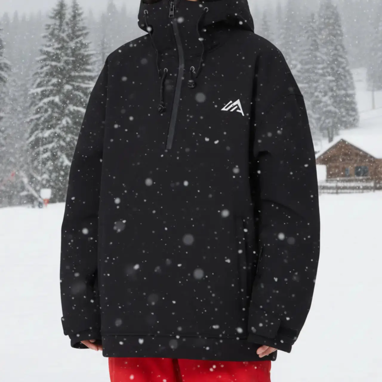 MunaWear - Ski & Snowboard Apparel - Seth – Premium Men's Ski Suit With Windproof Design For Winter Sports Adventures - Black / XL