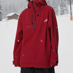 MunaWear - Ski & Snowboard Apparel - Seth – Premium Men's Ski Suit With Windproof Design For Winter Sports Adventures - Dark Red / XL