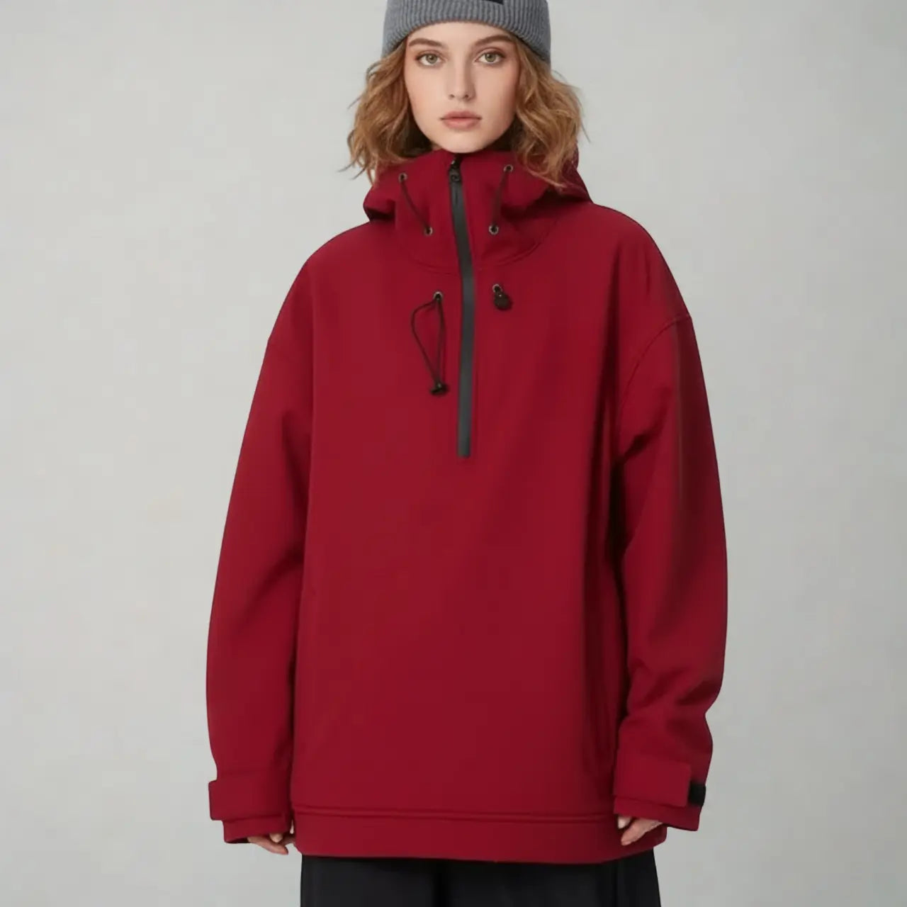 MunaWear - Ski & Snowboard Apparel - Seth – Premium Unisex Ski Jacket With Windproof Design For Winter Sports Adventures - Dark Red / XL