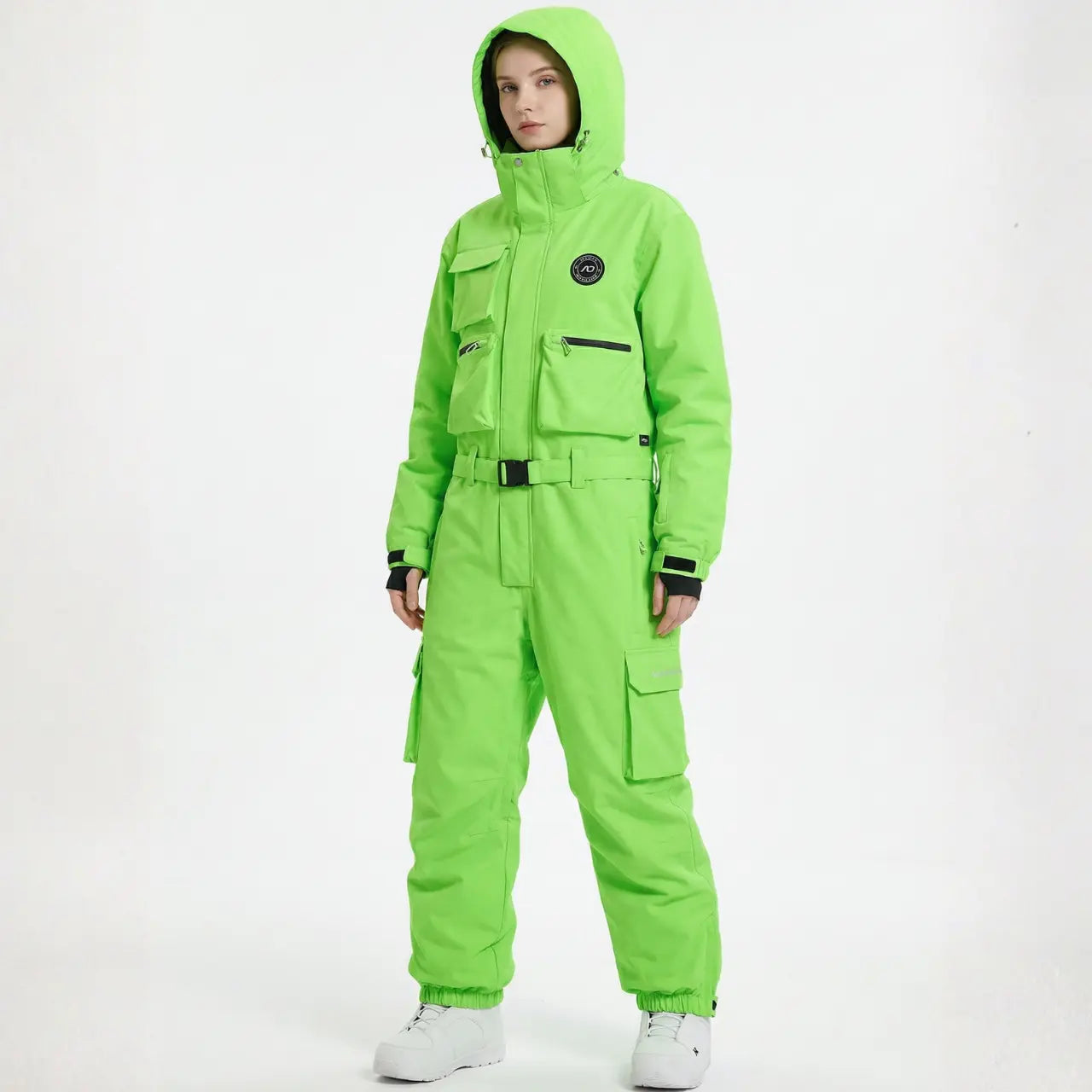 MunaWear - Ski & Snowboard Clothing - Vynar – Insulated Women's Ski Suit With Water-Resistant Fabric For Snow Sports - Light Green / XXL