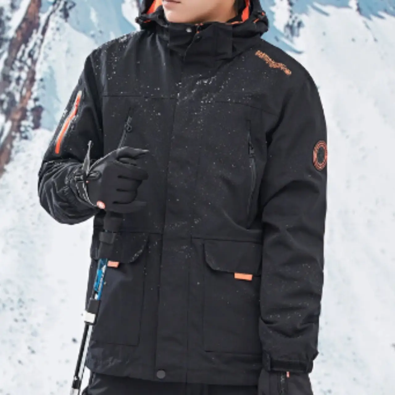 MunaWear - Skiing Clothing - Talon – Waterproof Men's Ski Jacket With 3-in-1 Design For Ultimate Winter Sports Comfort - Black / 4XL