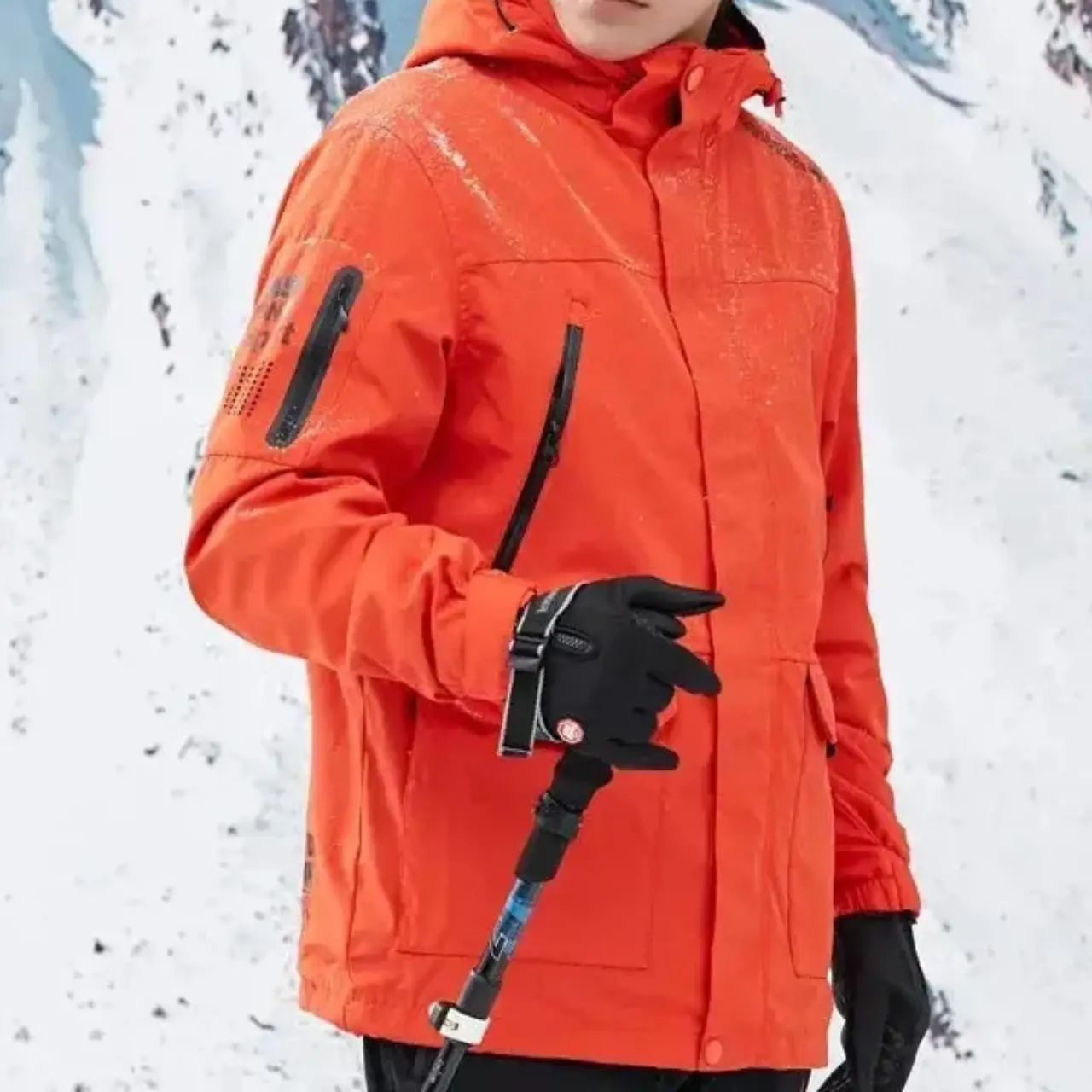 MunaWear - Skiing Clothing - Talon – Waterproof Men's Ski Jacket With 3-in-1 Design For Ultimate Winter Sports Comfort - Orange / 4XL