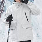MunaWear - Skiing Clothing - Talon – Waterproof Men's Ski Jacket With 3-in-1 Design For Ultimate Winter Sports Comfort - White / 4XL
