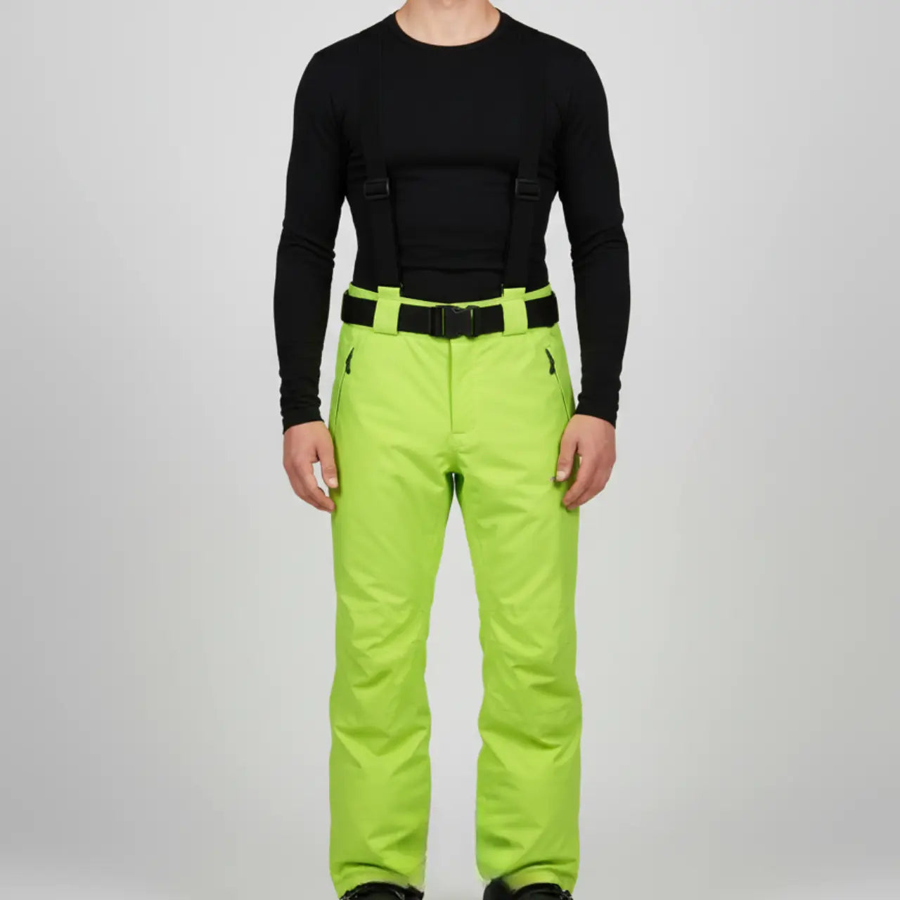 MunaWear - Skiing Clothing - Talon – Waterproof Men's Ski Pants With 3-in-1 Design For Ultimate Winter Sports Comfort - Neon Green / 3XL