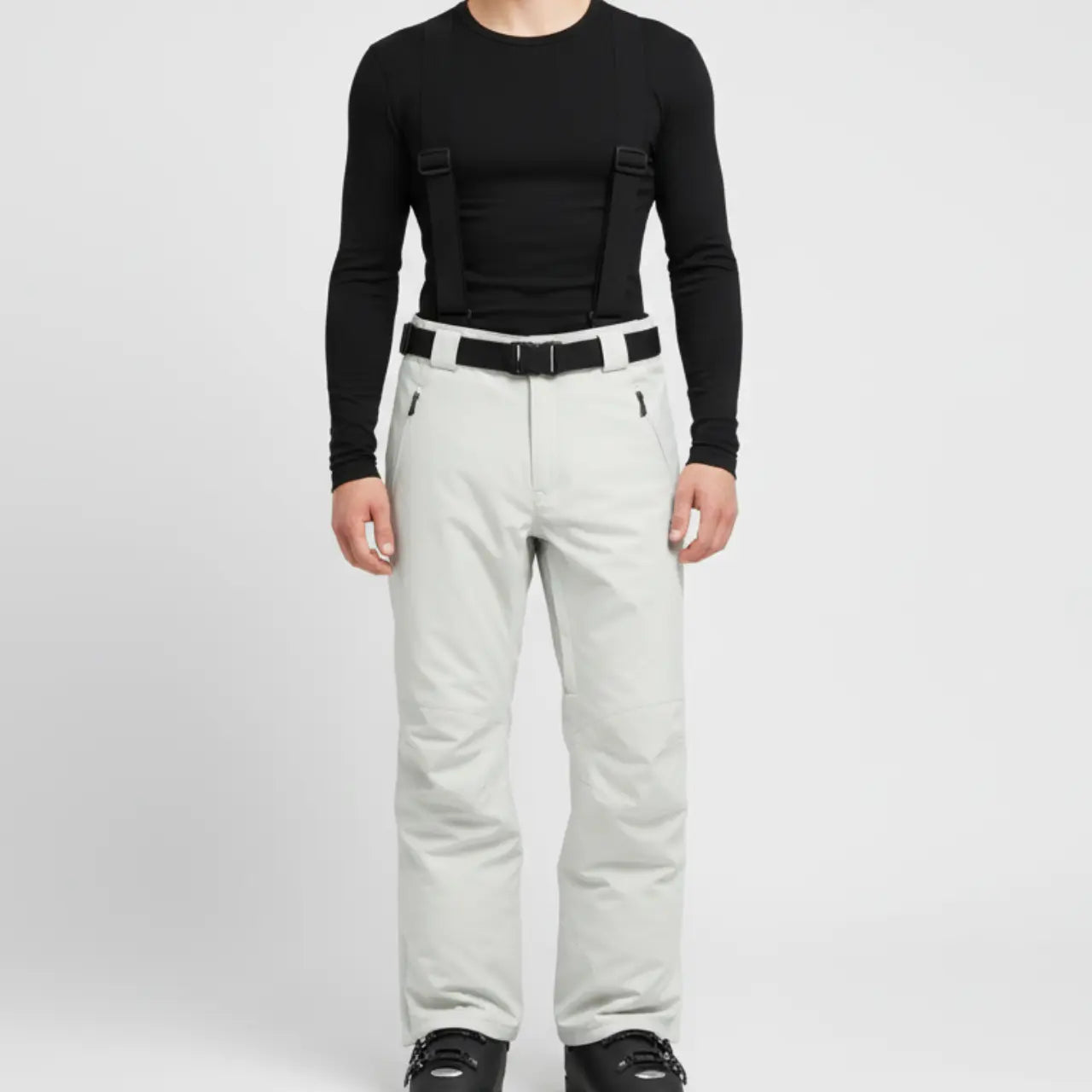 MunaWear - Skiing Clothing - Talon – Waterproof Men's Ski Pants With 3-in-1 Design For Ultimate Winter Sports Comfort - White-Gray / 3XL