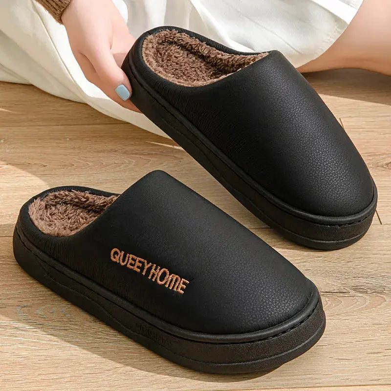 Caden - Waterproof Cotton Slippers With Thick Sole For Cozy Home Relaxation 1