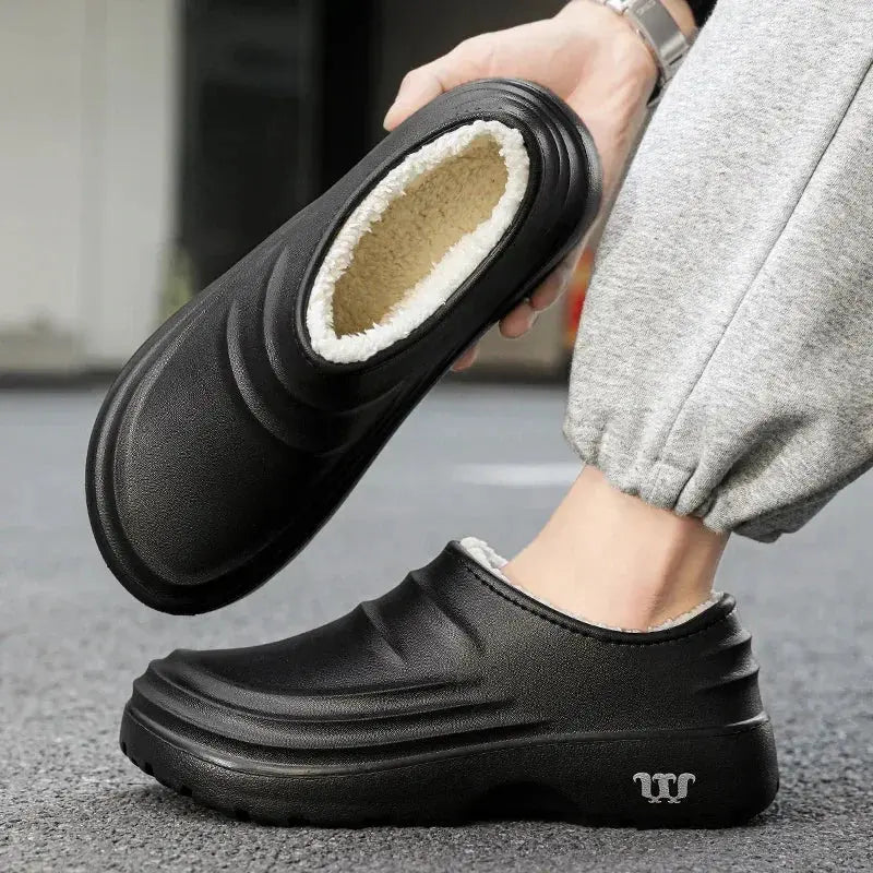 MunaWear  Slippers  Ethan – Waterproof Winter Cotton Slippers for Men, Cozy Indoor Slip-On Garden Shoes 
