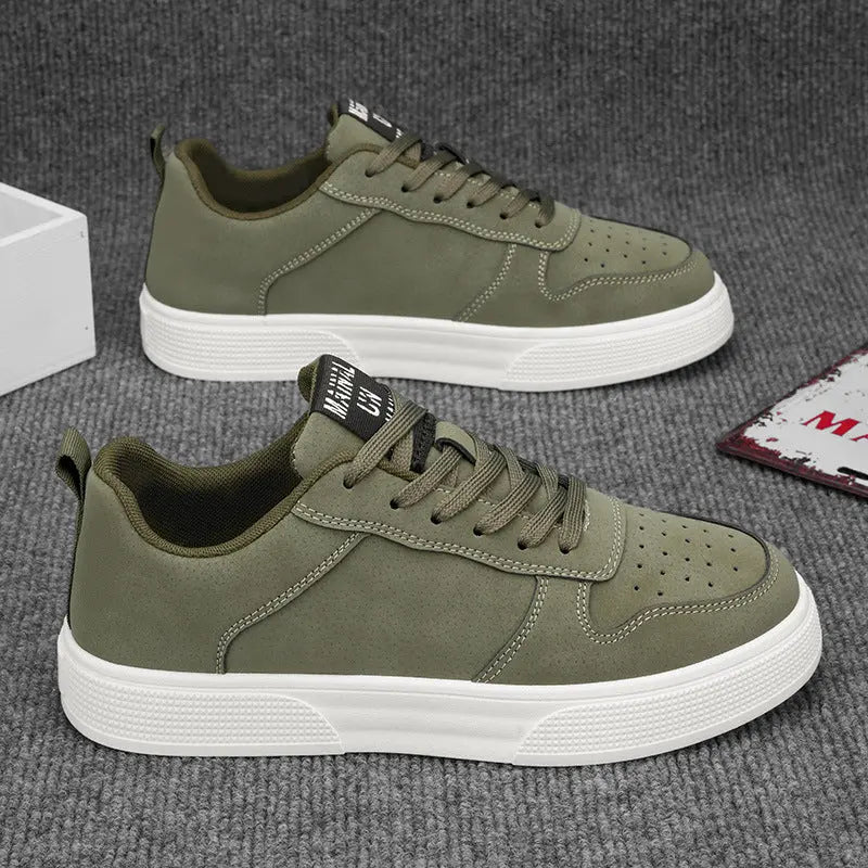 MunaWear - Sneakers - Caden - Classic Men's Sneakers With Perforated Design For Casual Wear - Green / 48