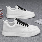 MunaWear - Sneakers - Caden - Classic Men's Sneakers With Perforated Design For Casual Wear - White / 48