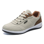 MunaWear - Sneakers - Caden - Modern Men's Lace-Up Shoes With Cushioned Sole For Casual Wear - Beige / 48