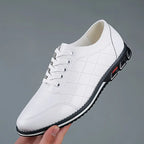 MunaWear - Sneakers - Caden - Stylish Men's Lace-Up Casual Shoes With Quilted Detailing For Everyday Wear - White / 48