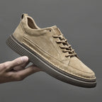 MunaWear - Sneakers - Caden - Stylish Men's Sneakers With Contrast Sole For Casual Wear - Khaki / 44