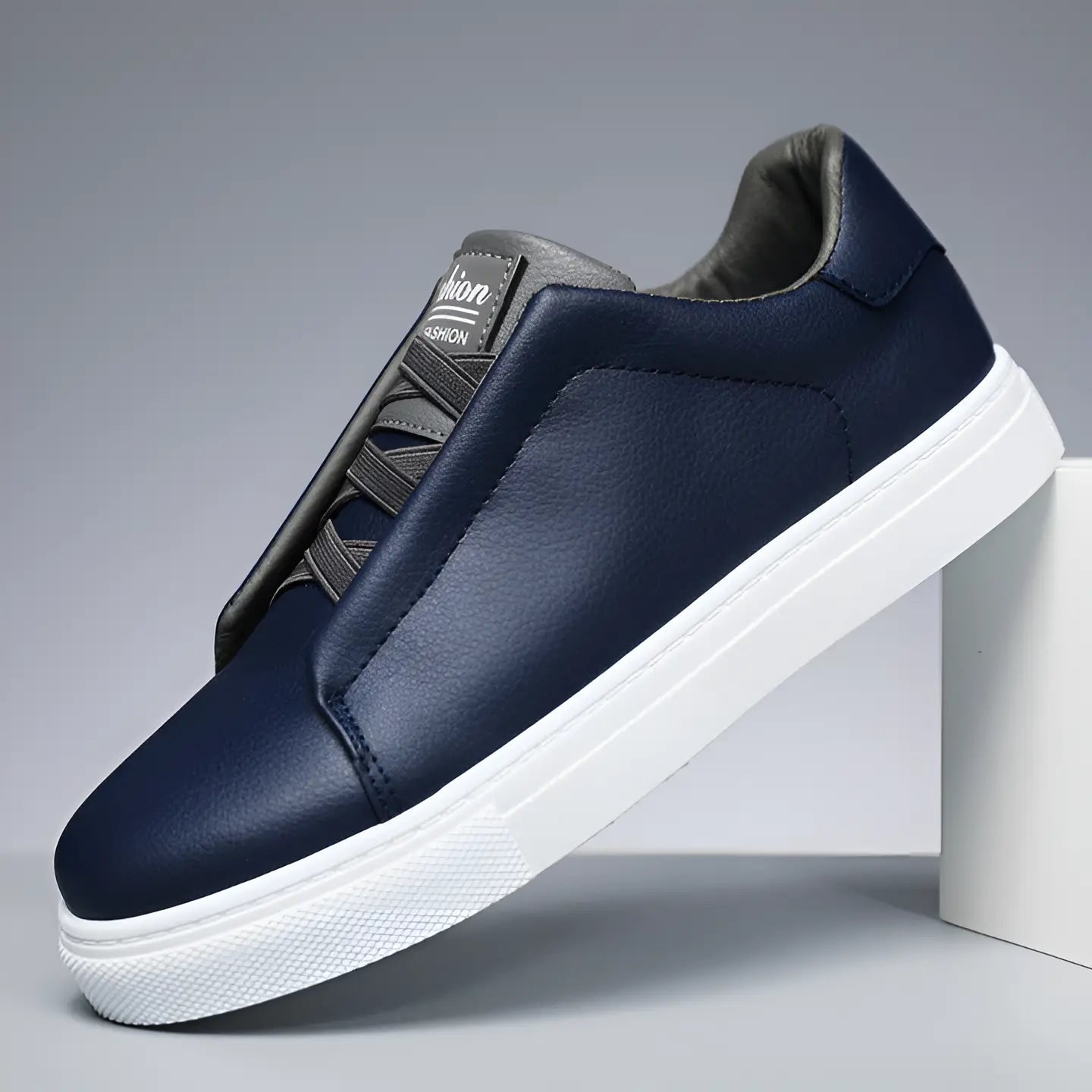 MunaWear - Sneakers - Caden - Stylish Men's Sneakers With Elegant Design For Casual And Business-Casual Wear - Darkblue / 48