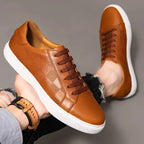 MunaWear - Sneakers - Caden - Stylish Men's Sneakers With Lace-Up Design For Everyday Versatility - Brown / 46
