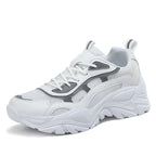 MunaWear  Sneakers  Mia – Women's White Sneakers with Thick Sole and Reflective Design for Casual Style