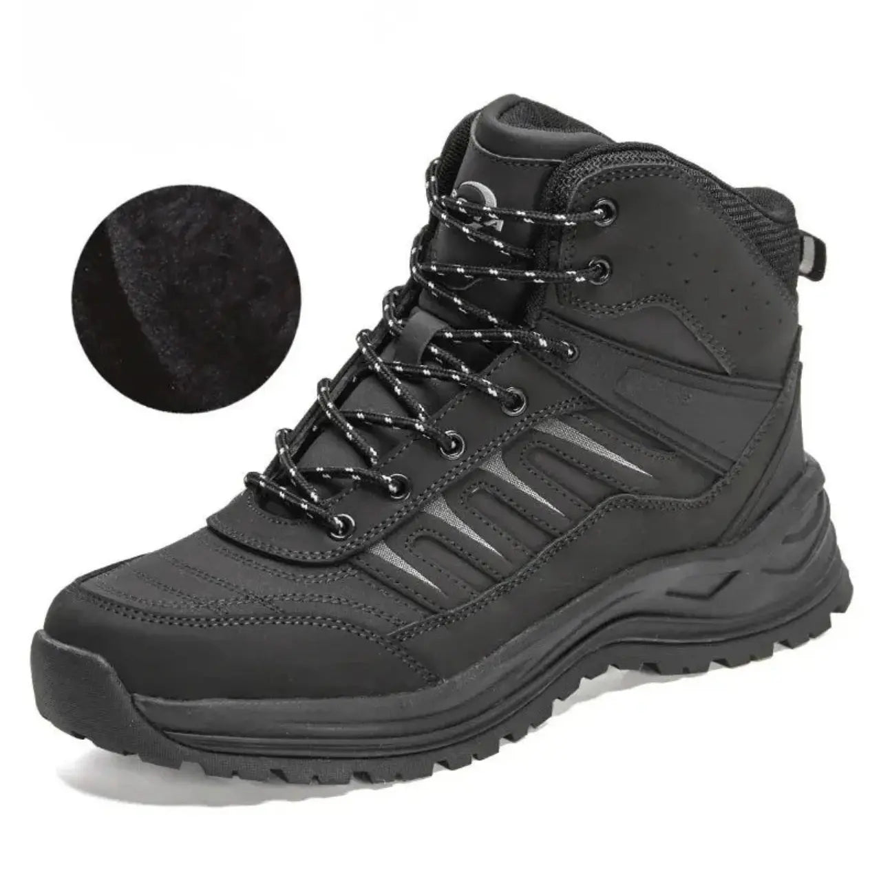 MunaWear Snow Boots Kyron - Plush Leather Winter Snow Boots With Superior Warmth for Outdoor Hiking - black2