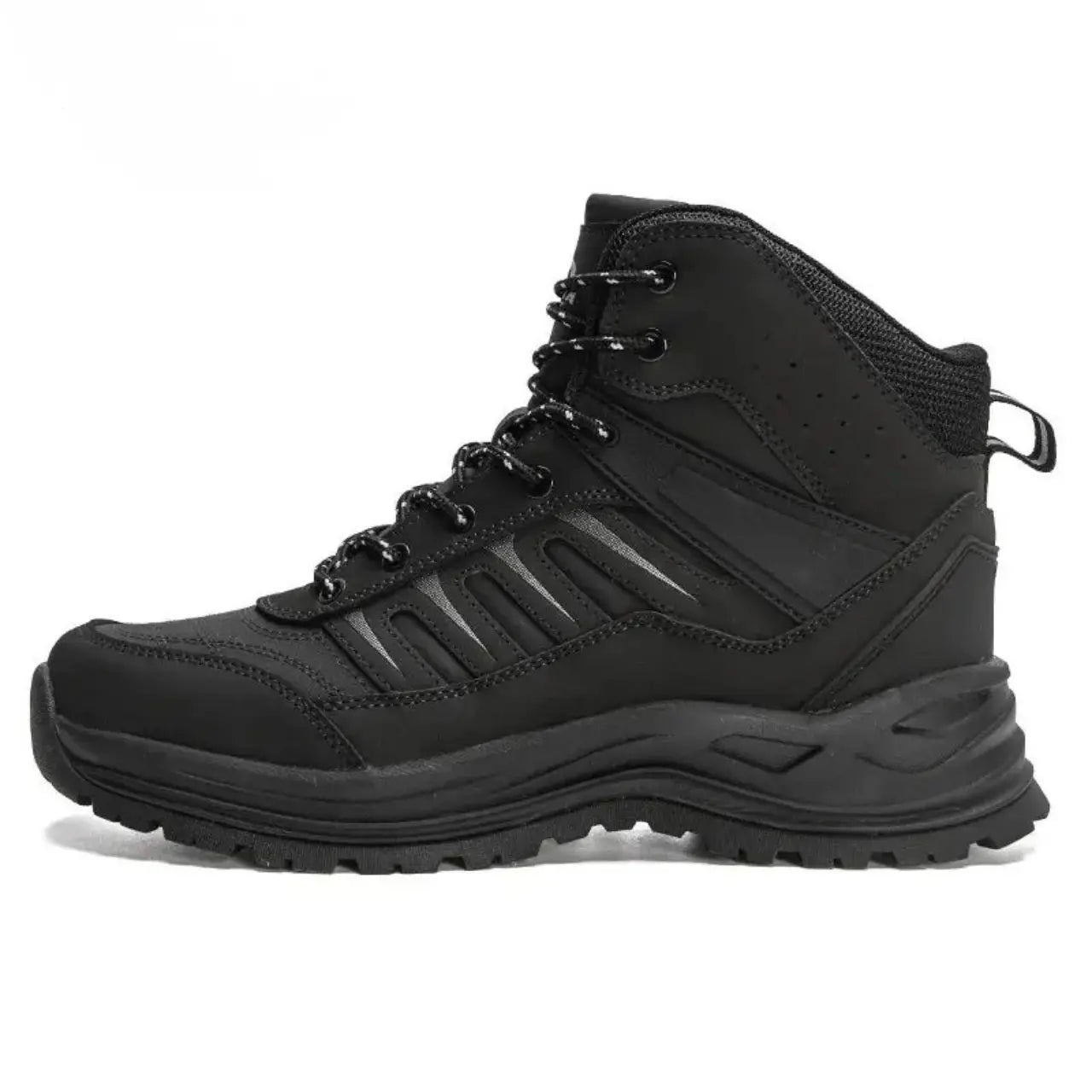 MunaWear Snow Boots Kyron - Plush Leather Winter Snow Boots With Superior Warmth for Outdoor Hiking - black3