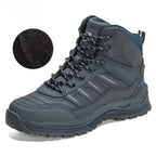 MunaWear Snow Boots Kyron - Plush Leather Winter Snow Boots With Superior Warmth for Outdoor Hiking - Blue/Gray 2