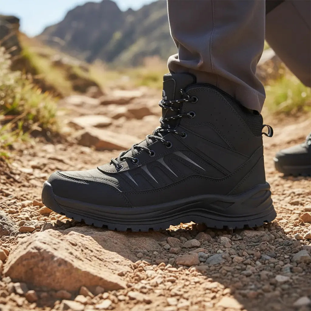 MunaWear Snow Boots Kyron - Plush Leather Winter Snow Boots With Superior Warmth for Outdoor Hiking - lifestyle 1