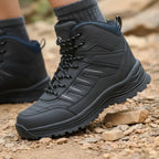 MunaWear Snow Boots Kyron - Plush Leather Winter Snow Boots With Superior Warmth for Outdoor Hiking - Blue/Gray - Lifestyle