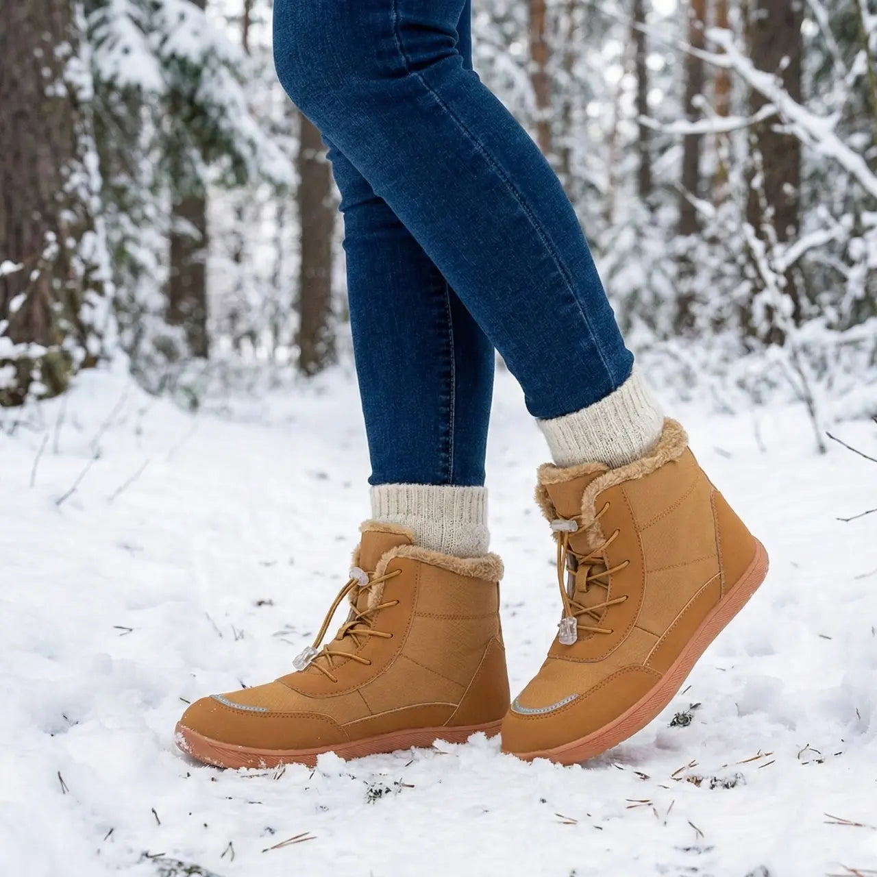 MunaWear - Snow Boots - Nuve – Cozy Women's Snow Boots with Fur Lining for Outdoor Adventures - Brown / 42