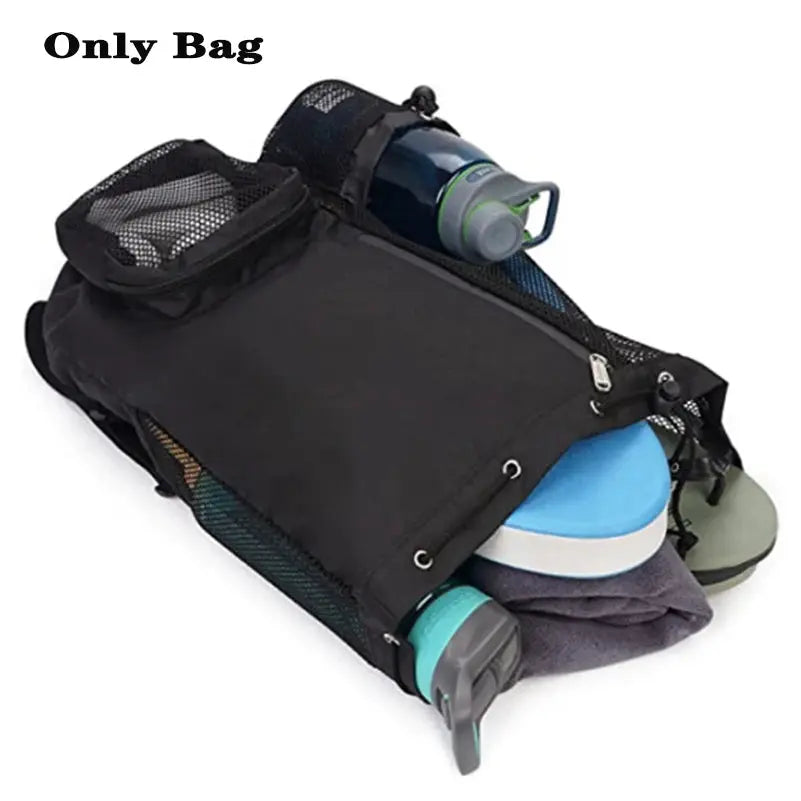 Mia - Mesh Drawstring Swim Bag with Wet Pocket for Gym & Beach Use, Size One Size Fits All 1